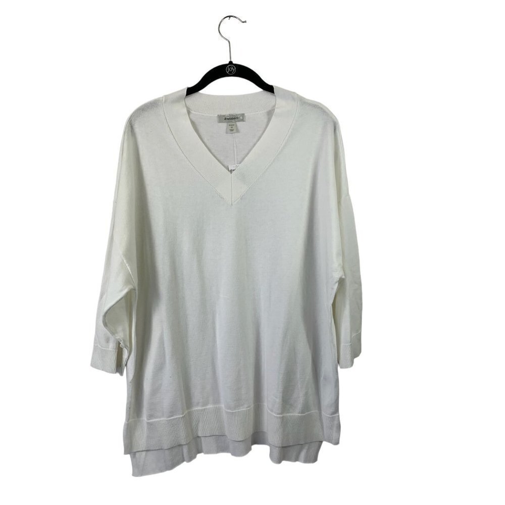 Dressbarn Women's White V-Neck Top